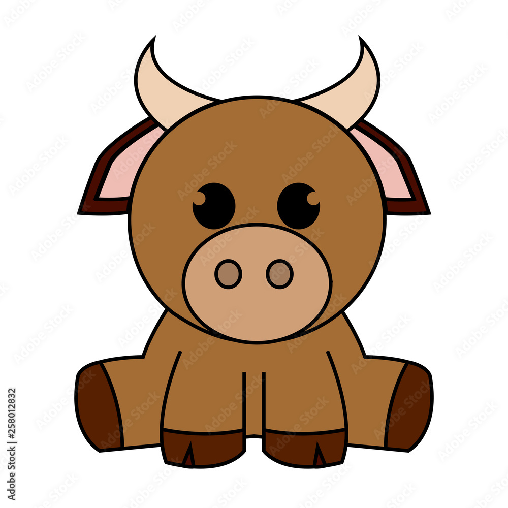 Obraz premium Abstract cute bull