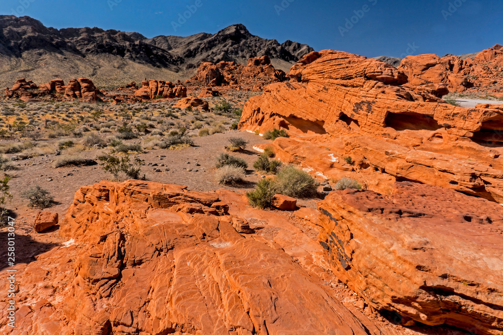 Scenic landscape view in the Valley of Fire State Park.