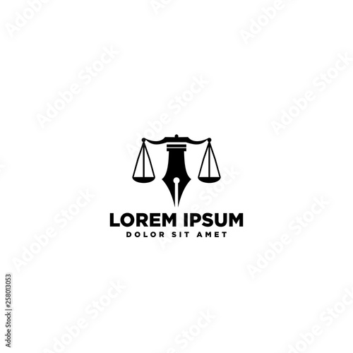 law and firm logo balck and white concept