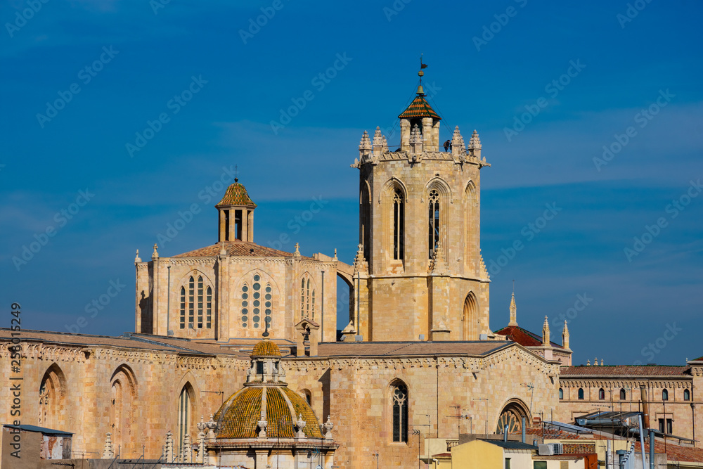 View of the Cathedral of Tarragona (Catedral de Santa Tecla de Tarragona). Tarragona, Spain