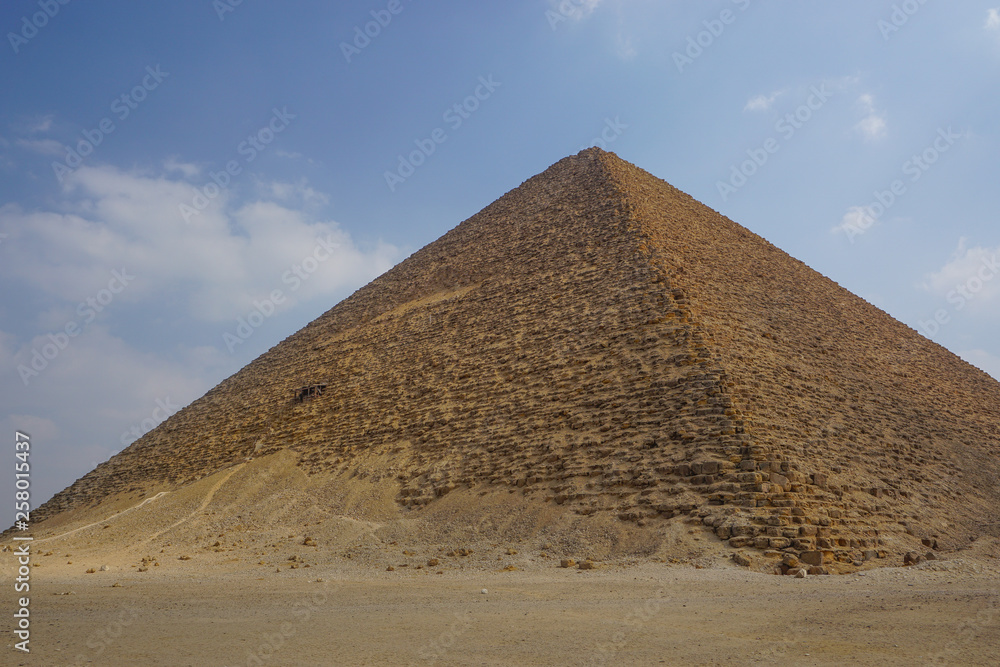 Dahshur, Egypt: The Red Pyramid was the third pyramid built by Old Kingdom Pharaoh Sneferu. Dahshur, Egypt: The Red Pyramid was the third pyramid built by Old Kingdom Pharaoh Sneferu.