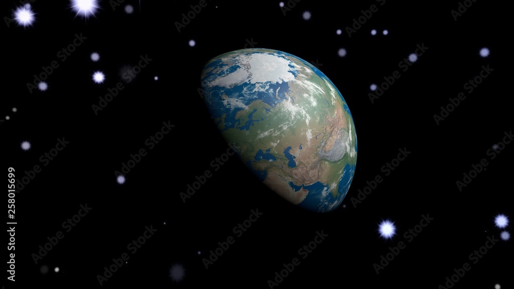 Naklejka premium 3d half of earth planet