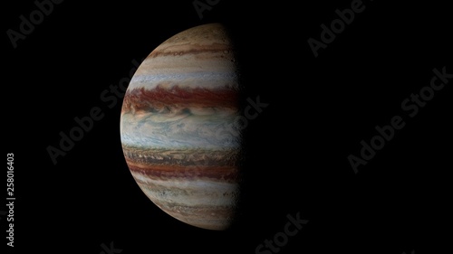 3d rendering half of jupiter planet