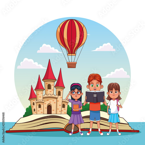 Kids reading fairy tales