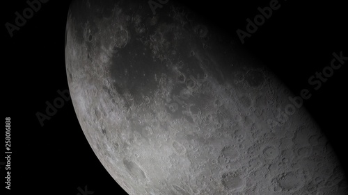 3d rendering moon