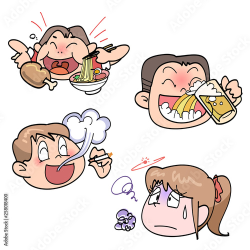 不健康な人の顔セット