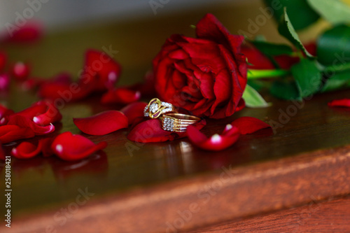 Golden Rings and rose