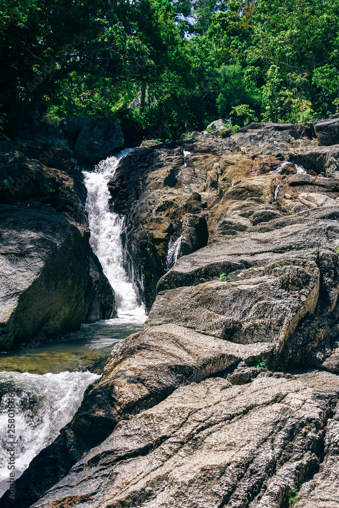 Waterfall on Koh Phagnan Island in Thailand