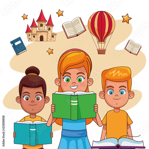 Kids reading fairy tales