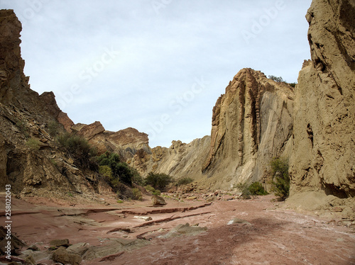 Rainbow Canyon in Talampaya National Park, located in the east/centre of La Rioja Province, Argentina. This park was designated a UNESCO World Heritage Site in 2000.