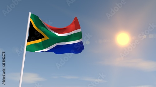 3d rendering South africa flag high resolution © bilge