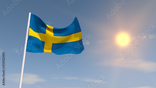 3d rendering Sweden flag high resolution