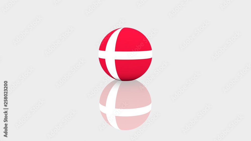 3d rendering sphere Denmark flag 3d rendering sphere Denmark flag