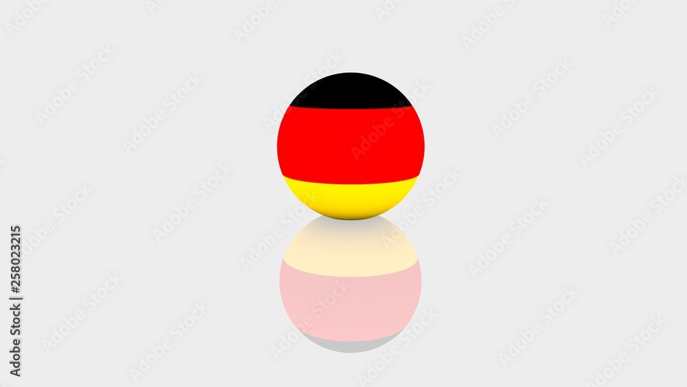 3d rendering sphere Germany flag