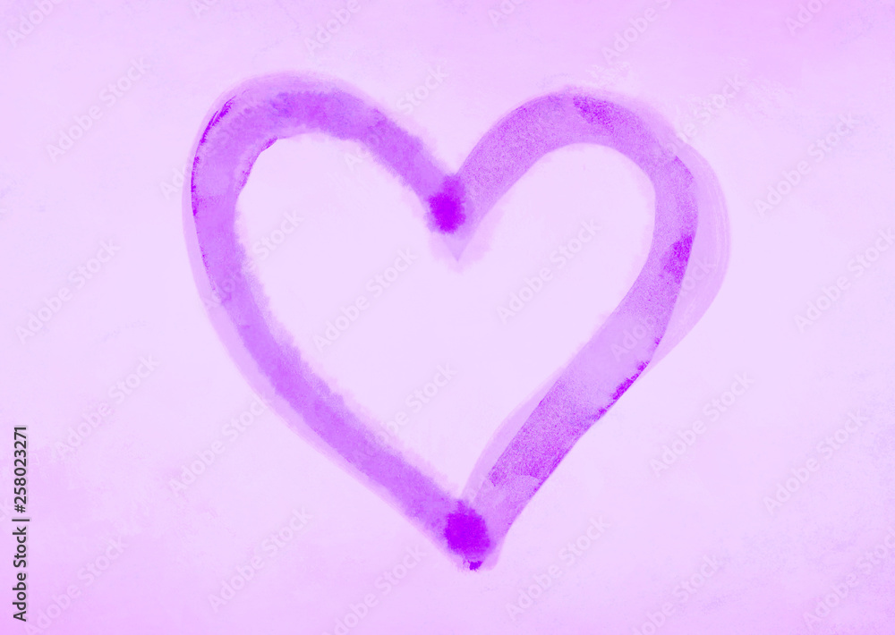 Purple watercolor heart