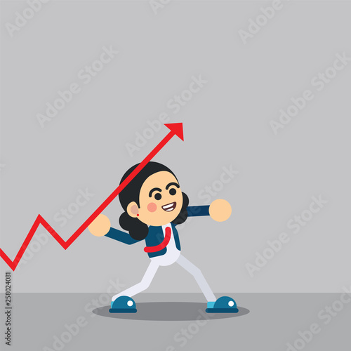 Businesswoman with javelin