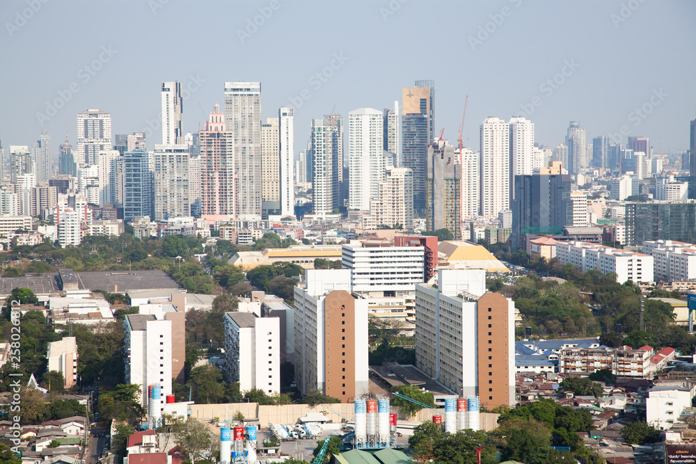 high buildings panorama downtown of Bangkok City Thailand high buildings panorama downtown of Bangkok City Thailand