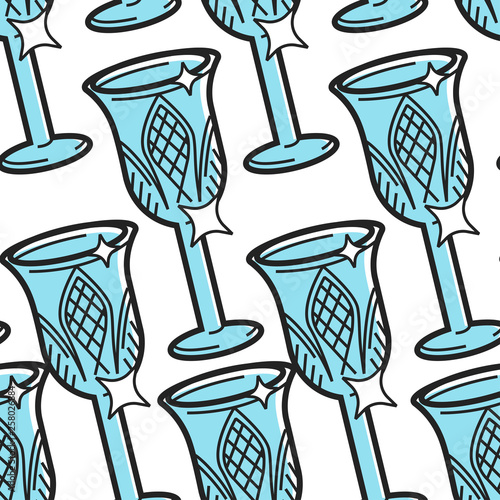 Crystal glasses seamless pattern Czech Republic symbol