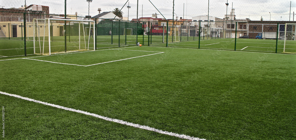 Fototapeta premium Soccer court of grass synth 