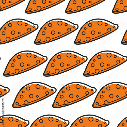 Chebureki Georgian cuisine seamless pattern bakery or pastry