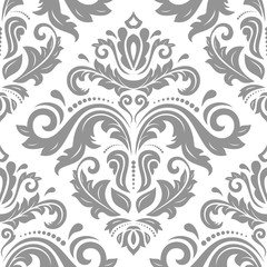 Fotobehang Grijs patronen Oosters zilveren ornament met vintage elementen  © Fine Art Studio