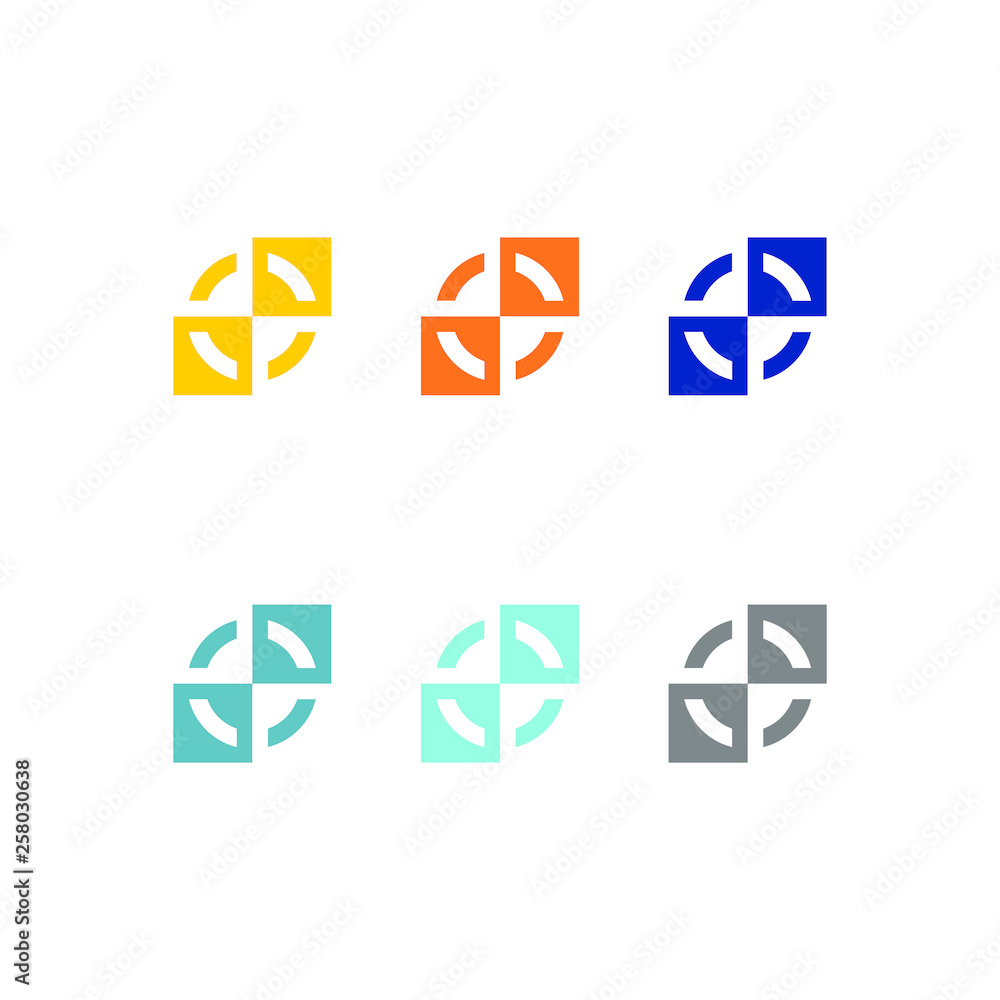 circle and square logo design concept circle and square logo design concept