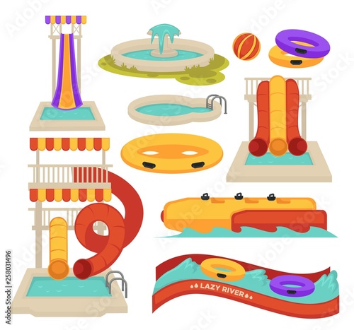 Water attractions swimming pool slides and inflatable ring