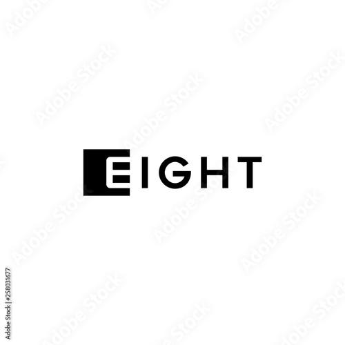 Wordmark logo for eight logo design concept