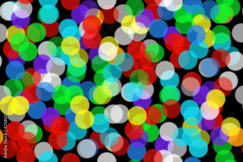 Seamless Background Beautiful Bokeh from colored circles.