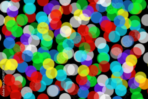 Seamless Background Beautiful Bokeh from colored circles.