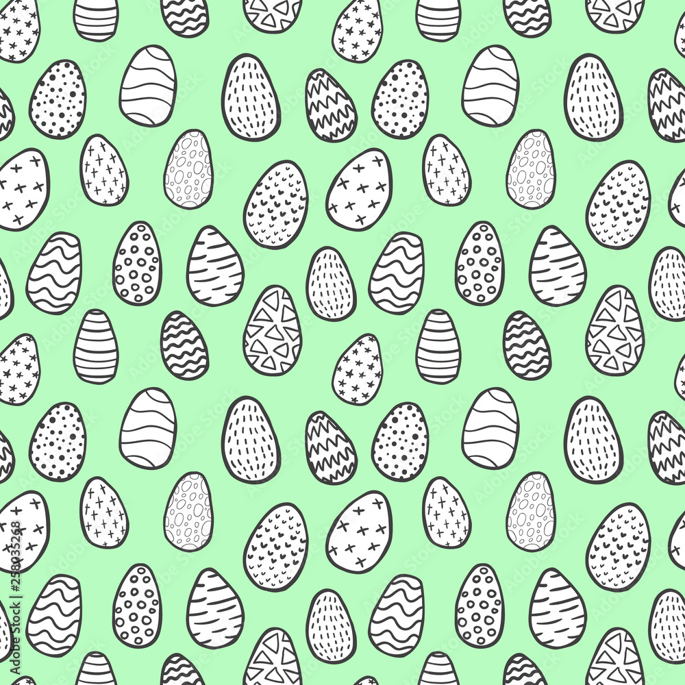hand drawn doodle style Easter eggs seamless hand drawn doodle style Easter eggs seamless