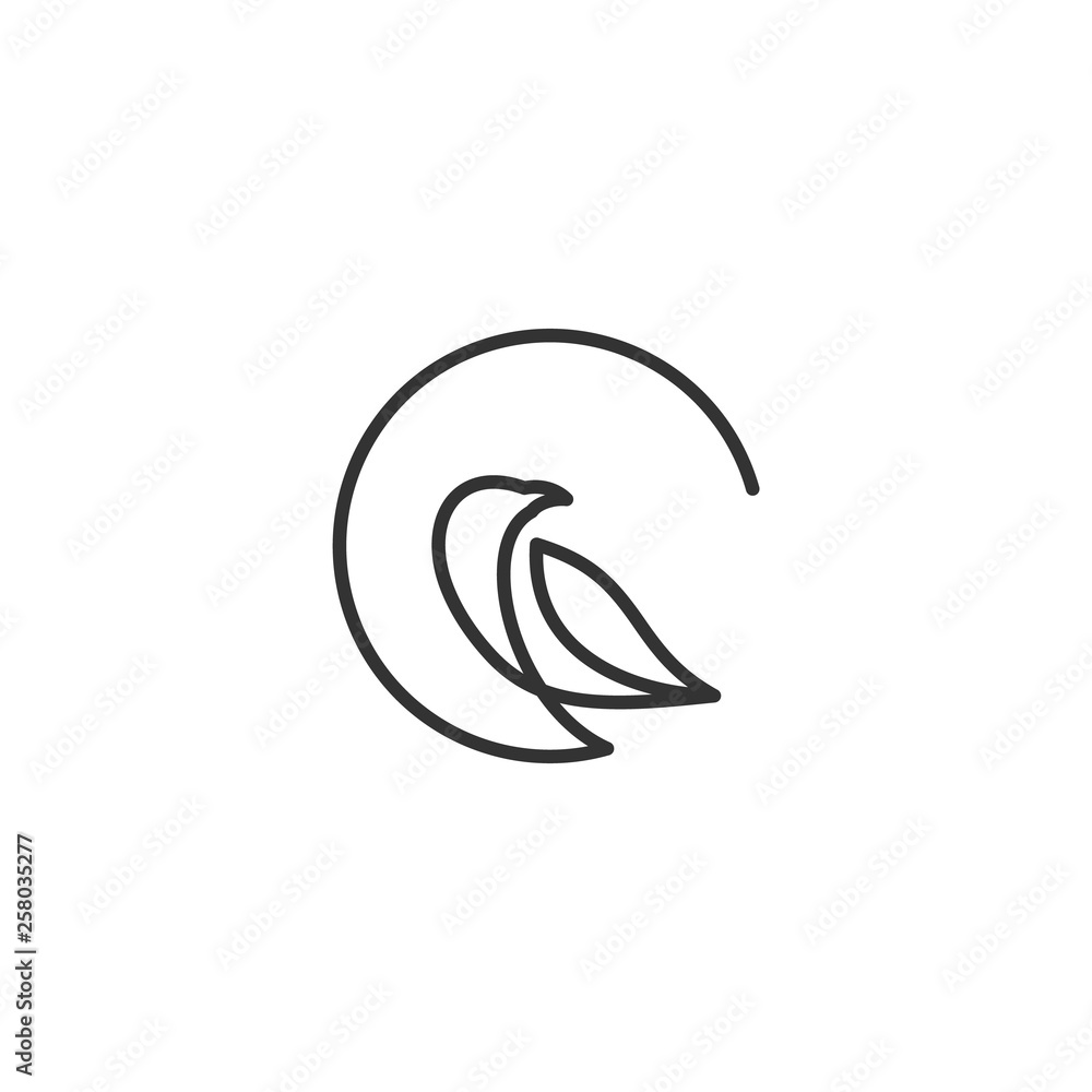 Fototapeta premium bird line logo design