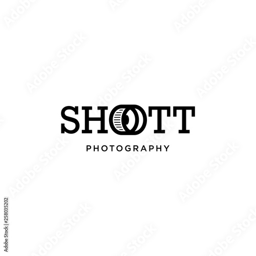 Simple wordmark logo from shoott photography logo design concept