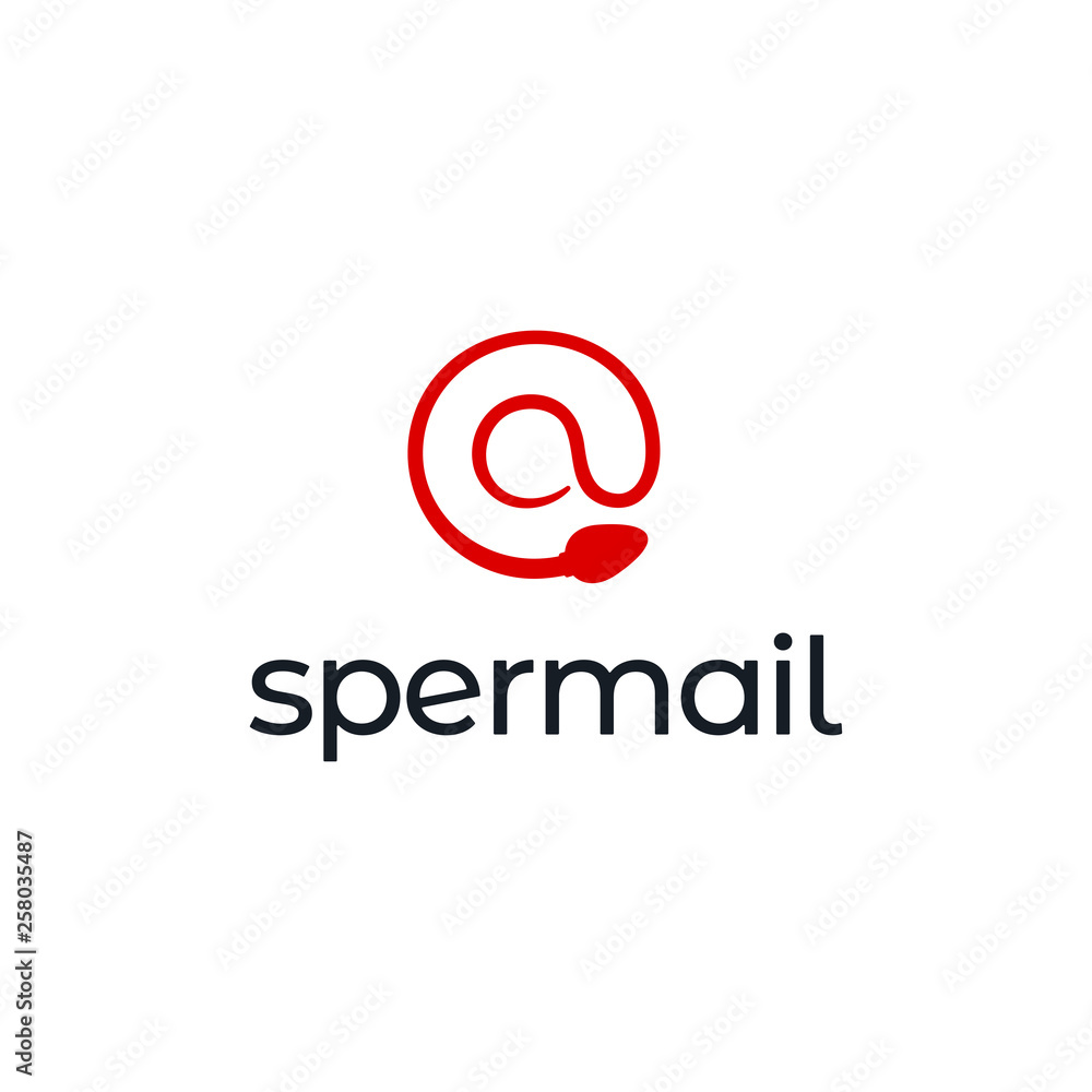 Combination logo from sperm with email logo concept