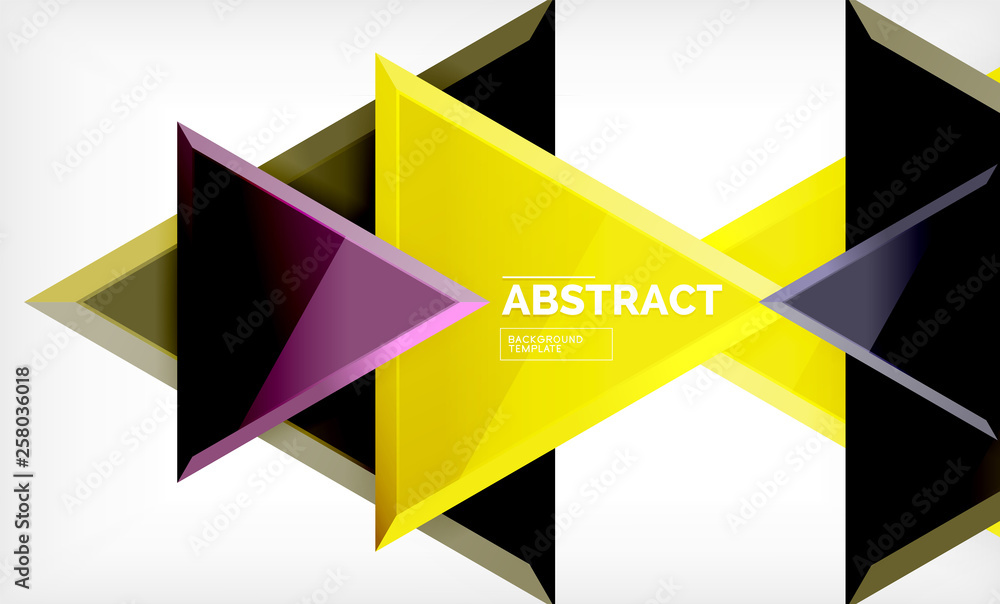 Flying triangles compostion geometric background Flying triangles compostion geometric background