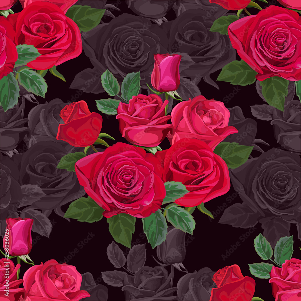 Seamless pattern with rose flower vector illustration Seamless pattern with rose flower vector illustration