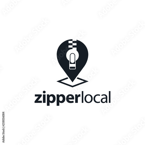 illustration logo from zipper local logo design concept
