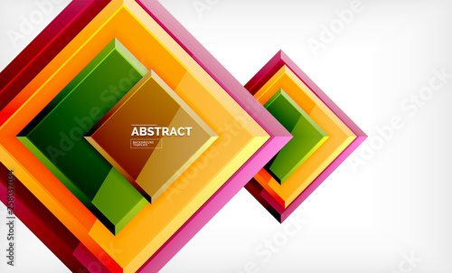 Square abstract background  glossy geometric design