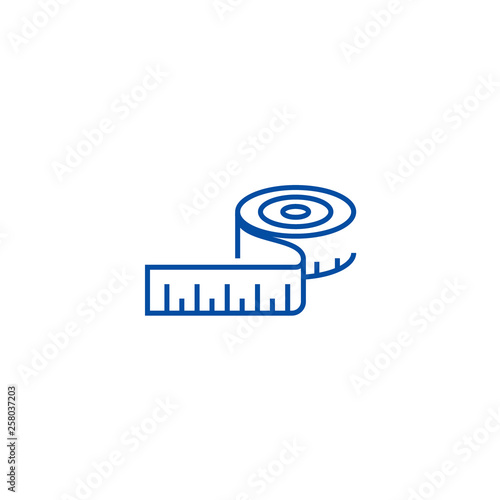 Dress meter line concept icon. Dress meter flat  vector website sign, outline symbol, illustration.