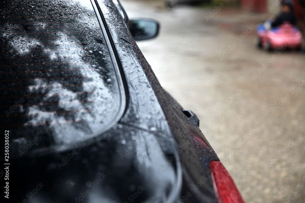 Water droplet on the car