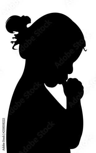 a girl head silhouette vector