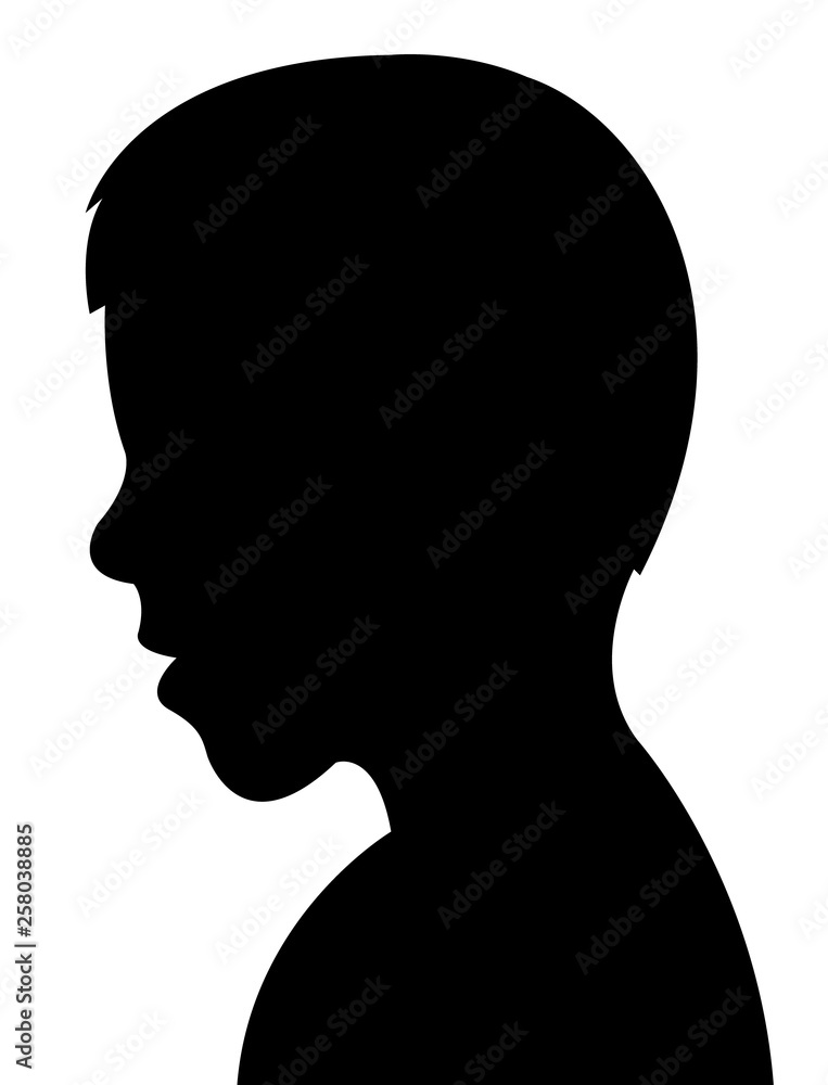 a boy head silhouette vector