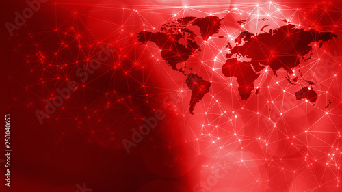 Technology breaking news concept geometric abstract background with world map