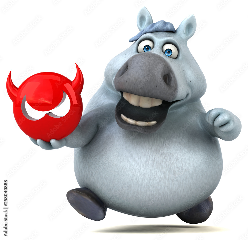 Naklejka premium Fun horse - 3D Illustration