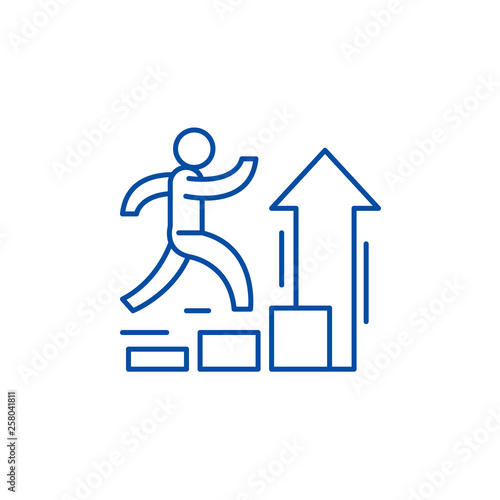 Personal improvement line concept icon. Personal improvement flat  vector website sign, outline symbol, illustration.