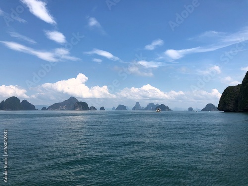Thailand Islands near Phuket in the open sea on a clear day without people
