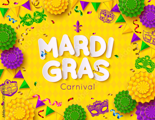 Mardi Gras Carnival background with mask. Shrove Tuesday