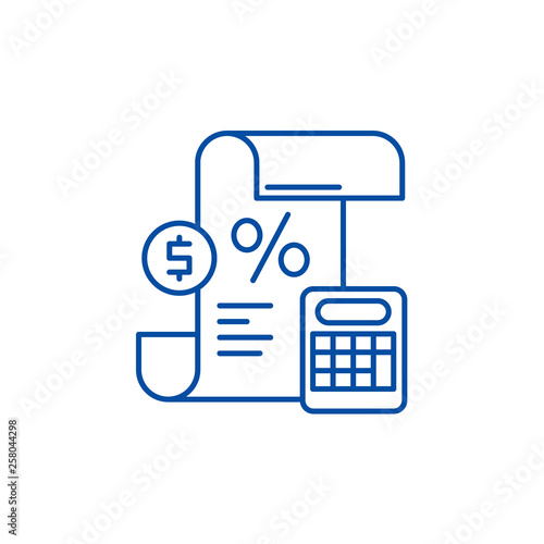 Profit and loss statement line concept icon. Profit and loss statement flat  vector website sign, outline symbol, illustration.