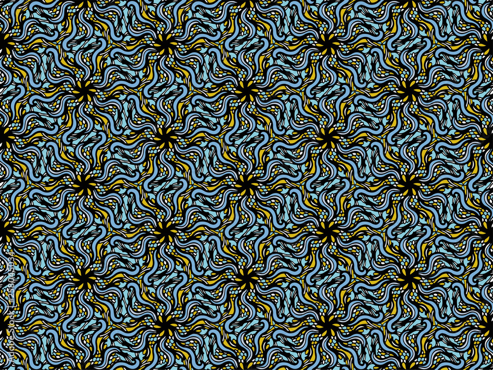 Pattern abstract . Endless stylish texture. Ripple hand drawn background. Confused weaved hand made print. Can be used as swatch for illustrator.