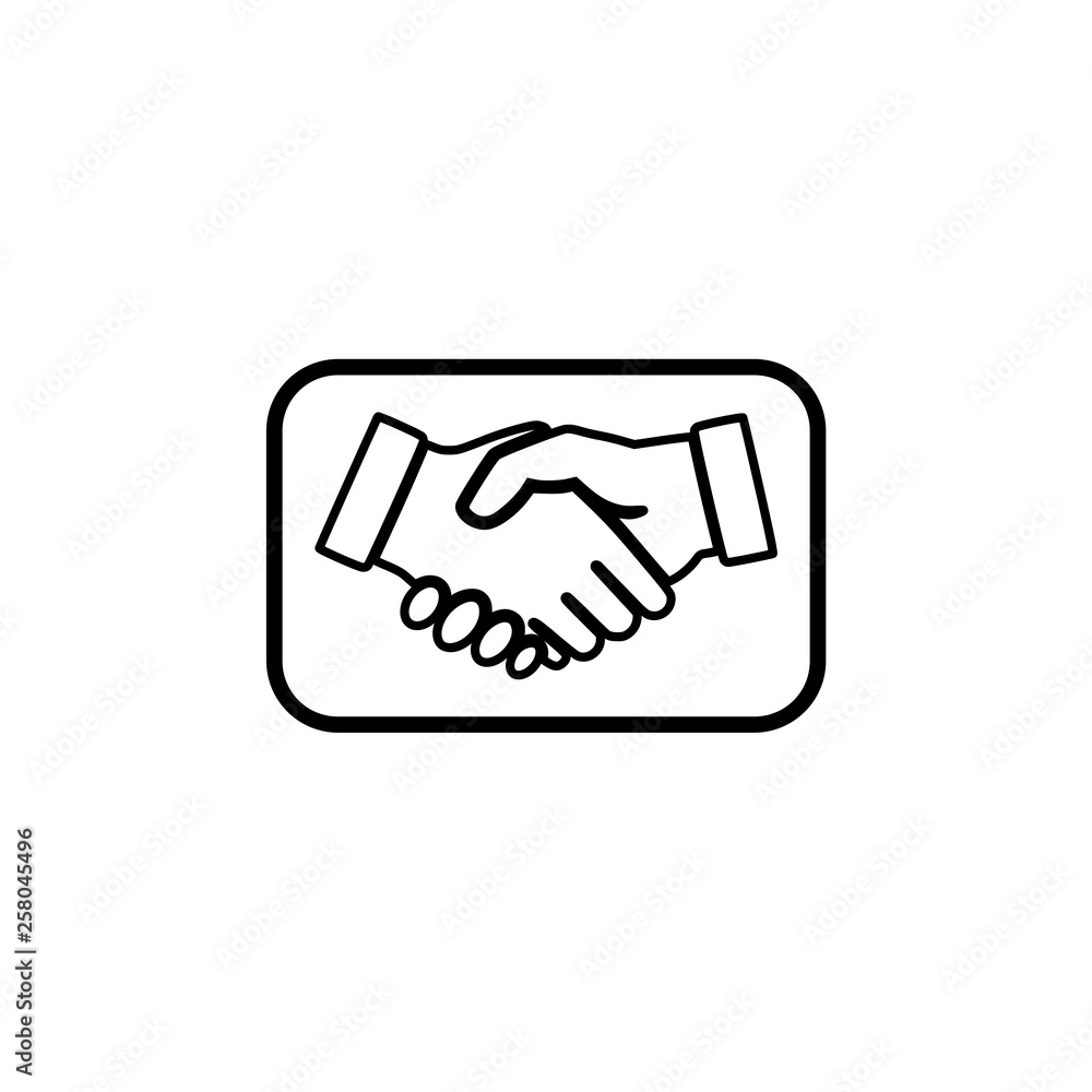Business agreement handshake icon or sign Business agreement handshake icon or sign